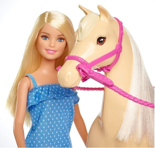 Imagem 2 de 8 de Boneca Barbie E Cavalo - Mattel Fxh13 Ms Sj