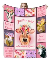 Comprar Manta Con Estampado De Vaca, Manta Polar, Manta De Dibujos Y