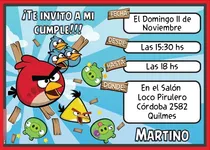 Comprar Invitaciones Digitales Imprimibles Personalizada Angry Birds