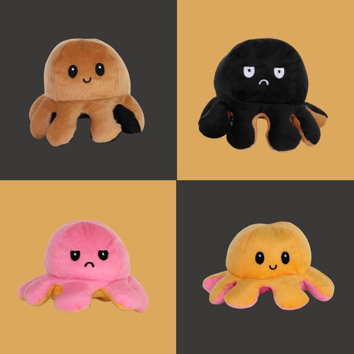Imagem 7 de 9 de Polvo Do Humor Feliz Reversível Pequeno Cores Tik Tok Lindo