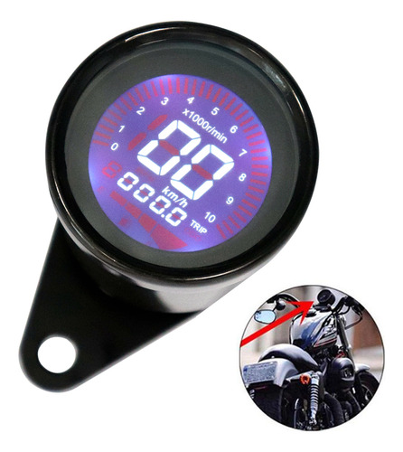 Tacómetro Ciclométrico Universal Lcd De 12 V (7 Colores)