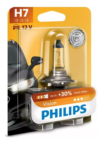 Ampolleta H7 55w 12v 30% +brillo Vision Philips