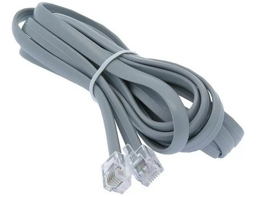 Cable Plano De Linea Telefono 4mts Rj11 4 Hilos Macho