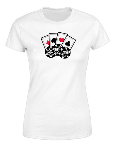 Playera Poker Cartas Fichas Mujer