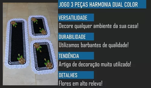 Jogo De Cozinha Crochê 3 Peças Duo Color Barbante Artesanal