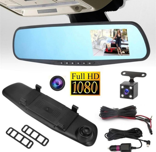 Imagen 1 de 4 de Doble Camara Hd Frontal Y Retro 2 En 1 Retrovisor Para Auto