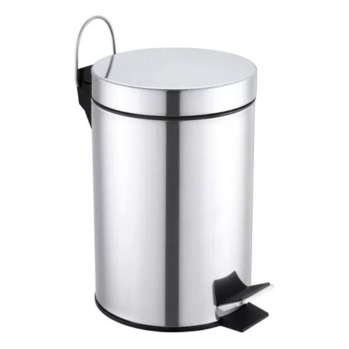 Cesta De Lixo Banheiro Lixeira Metal Inox 3l Com Pedal Luxo