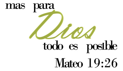 Frase 3d Mateo 19:26 Versículo Biblia Decoración Mural Dios