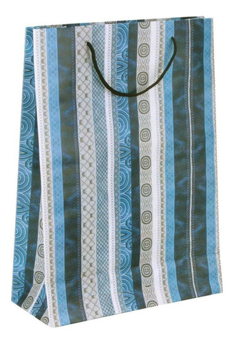 Sacola Para Presente Decorada Masculina/neutra Md 27x21x10cm