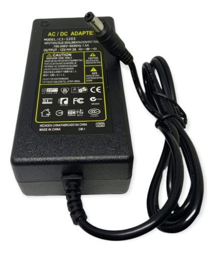 Adaptador De Voltaje Ac Dc 12v 3a Fuente De Poder Conmutada