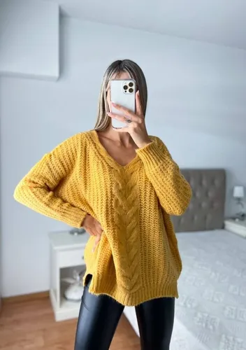 Sweater mujer tejido deals