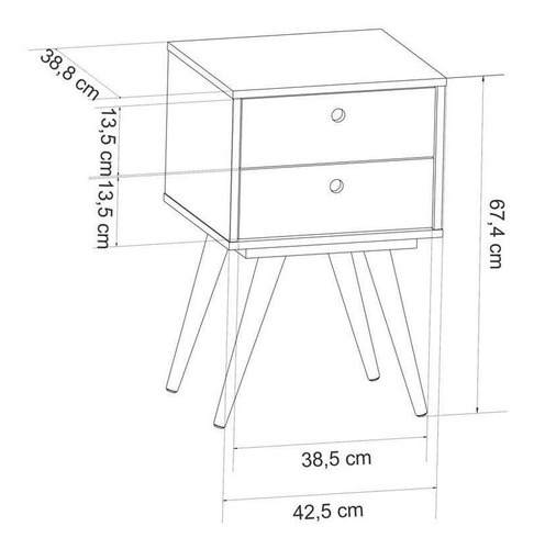 Imagen 3 de 8 de Mesa De Noche Madera Lacada Ref: Retro