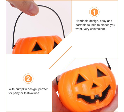 Nuobesty 8pcs Mini Cubo De Calabaza De Halloween Linterna De