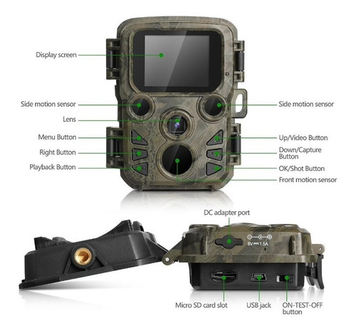 Camara Mini Caceria, Vision Nocturna, Hd 1080, 12mp