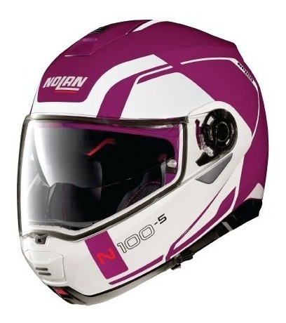 Casco Nolan N100-5 Morado Blanco Consistency N-com