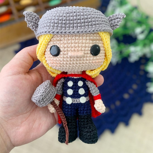 Thor Boneco De Amigurumi Os Vingadores Super-herói