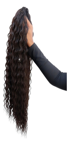 Aplique Rabo de Cavalo Yan Hair 70 cm Cor Castanho Escuro