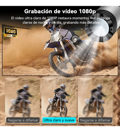 Skululu Cámara Deportiva De Ciclismo En Motocicleta 1080p Ip66 Impermeable Wifi Camera