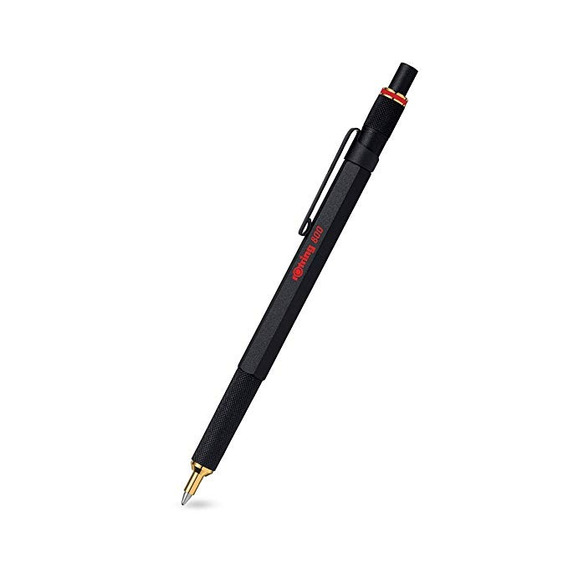 | 1 portaminas 2 bolígrafos de punta fina rOtring 600 bolígrafo multicolor y portaminas 3 en 1 | cuerpo plateado tinta negra y roja mina de 0,5 mm 