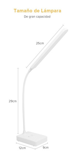 Imagen 7 de 7 de Lámpara De Escritorio Led Recargable Usb 1500mah