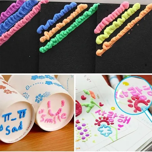 12pcs Diy Bubble Popcorn Puffy Bubble Pen Puf Drawing Pens