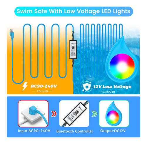 Luces Led Para Piscina Lylmle, 10 W, Colgantes, Rgb, Que Cam