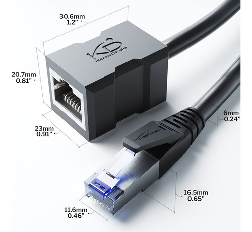 Cable De Extensión Ethernet Cat7 De 10 Pies Macho A Hembra 1