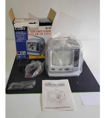 Imagen 4 de 4 de Televisor Radio Coby Cx-tv1 5 Blanco Y Negro Tv Con Fm/am