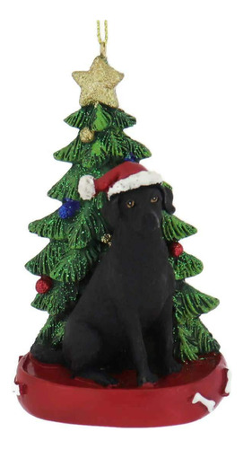 Kurt S. Adler Black Lab Labrador Con Sombrero De Pap Noel Co