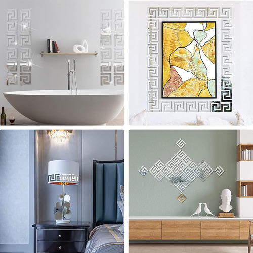 32 Pegatinas De Pared Espejo, Despegar Y Pegar, Bordes ...