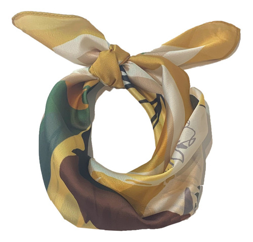 Pañuelo Chill Textura Seda Compañía De Sombreros Color Dorado Diseño De La Tela Floreado Talle U