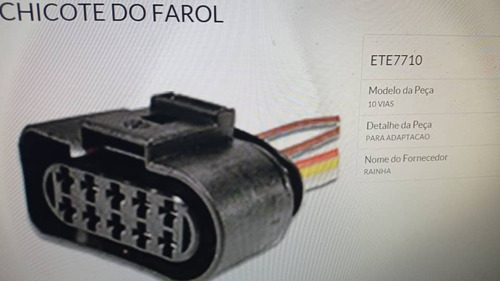 Conector De Luz Principal 10 Vias Vw Gol Saveiro Parati 1.8 