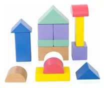 Comprar Bloques De Madera Coloridos Con Figuras Geométricas Tarjetas
