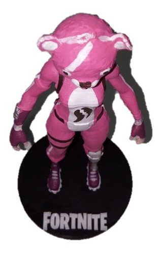 Oso Rosa Figura Artesanal Fortnite Pintada A Mano 15cm