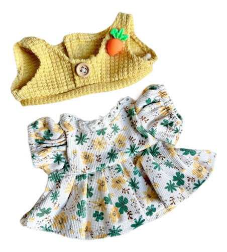 2 Ropa Para Muñecos De Peluche De 20 Cm, Bonito Amarillo