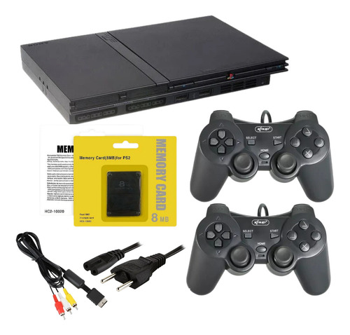 Playstation 2 Ps2 Revisado Garantia 2 Controles + Memory Card Vai Na Caixa (Recondicionado)