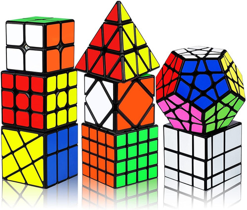 Cube Set 8 Pack 3d Puzzle 2x2 3x3 4x4 Pyraminx Megaminx...