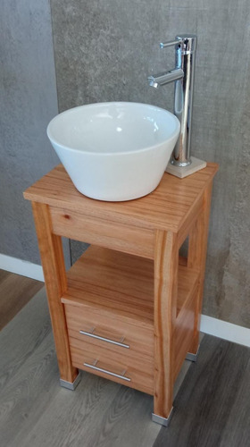Imagen 5 de 6 de Vanitory De 40 Cm Con Tapa Para Bacha De Apoyo (sin Bacha)