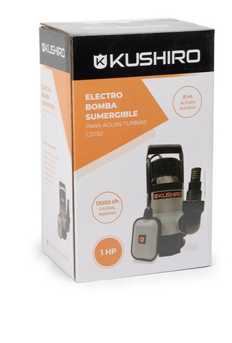 Imagen 2 de 10 de Bomba Desagote Sumergible 1 Hp Agua Turbia Kushiro
