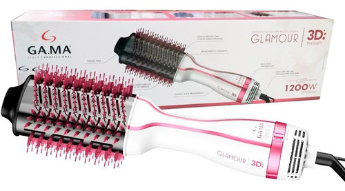 Escova Secadora Modeladora Gama Glamour Pink Brush 3d 1200w