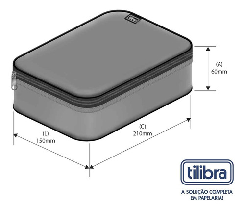 Estojo Box Académie Dots Tilibra C/ Divisórias Azul Bolinhas