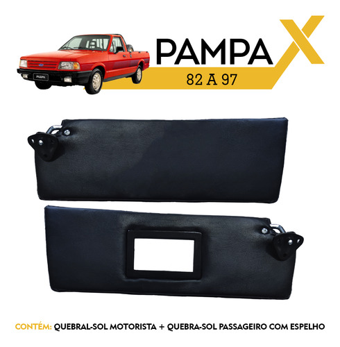 Par Quebra Sol - Pampa 82/97 - Preto Com Espelho