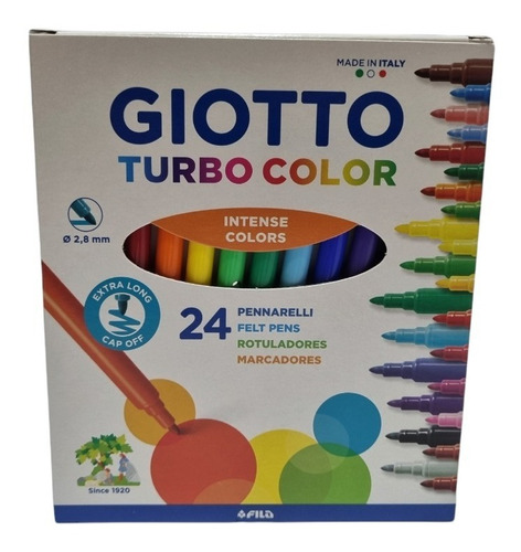 Lapices Scripto-marcador Fino Giotto Turbo Color 24 Colores