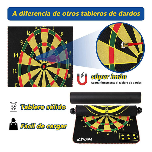 Doble Cara Juego De Dardos,6 Dardos Punta De Acero Magnético
