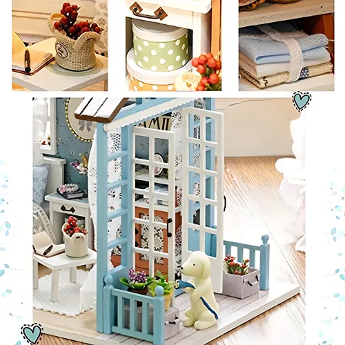 Tukiie Kit De Madera En Miniatura Para Casa De Muñecas Con M