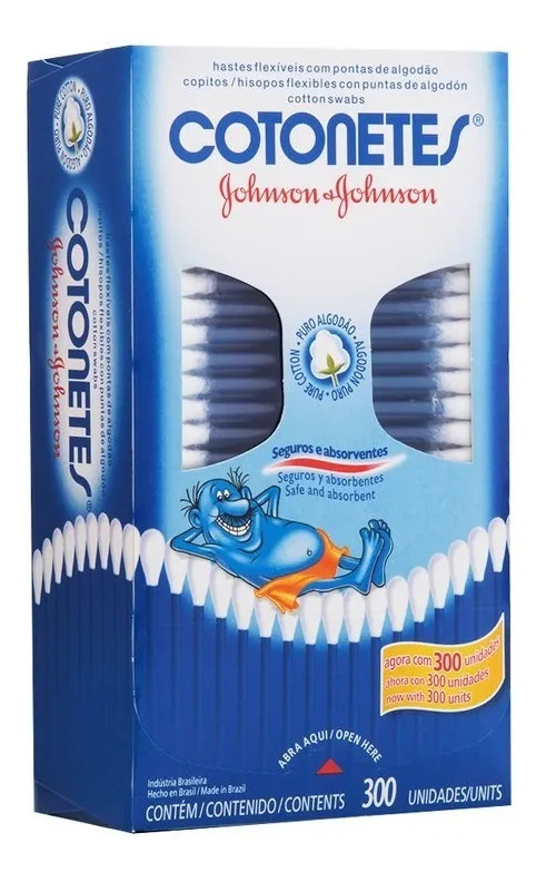 Cotonetes Flexíveis de Algodão 300 unidades Johnson & Johnson