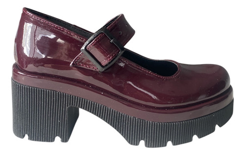 Guillerminas Mary Jane Zapatos Plataforma Tira Hebilla Bordo Charol 38