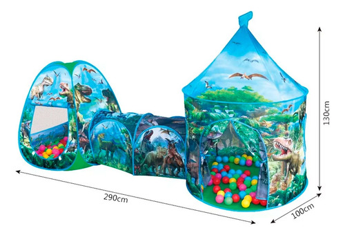 Carpa Doble Dinosuario Conectadas Con Túnel - Toystore