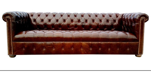 Sillón Chester 3 Cuerpos Chesterfield 100% Cuero Mia Living