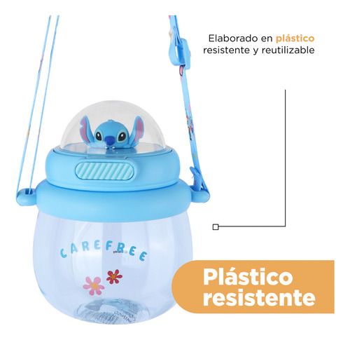 Miniso Cilindro Con Correa Disney Stitch Plástico Azul 800 M